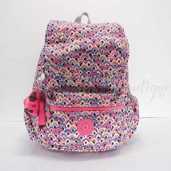 NWT Kipling BP4391 Ezra Travel Bag Backpack Polyester Peacock Prism Pink Multi - Picture 1 of 11